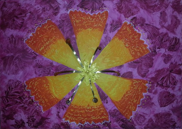 Blume Message im Winkel geschnitten